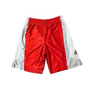 H9- OSU Ohio State Large Pro Edge Red and Silver Athletic Basketball Shorts